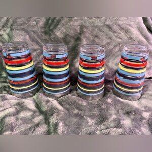 Colorful Fiestaware Striped Glass Tumblers